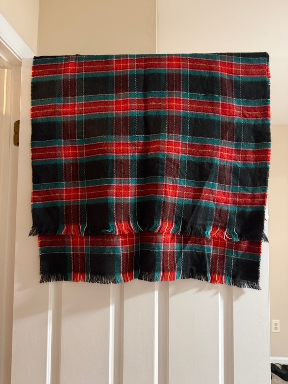 LOFT Black, Red & Green Plaid Throw Blanket